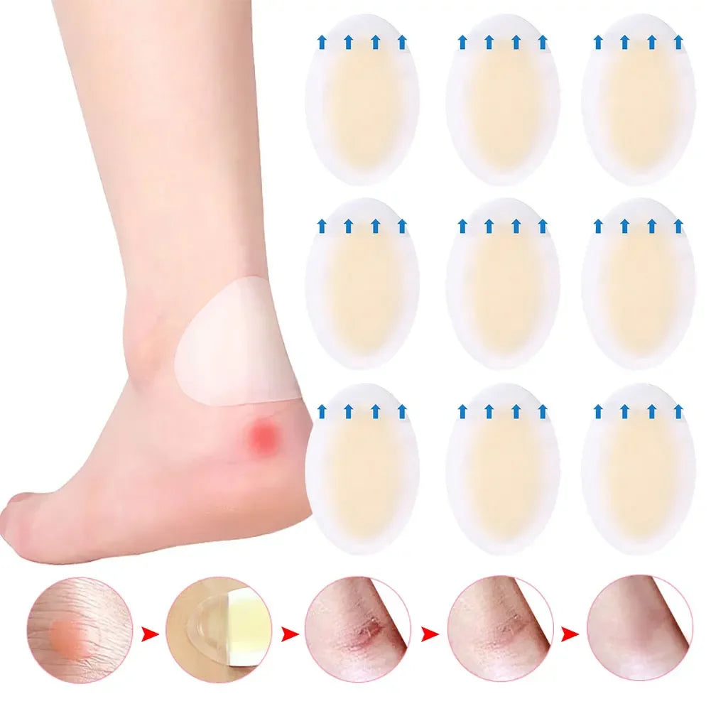 20PCS Gel Heel Protector Foot Patches Adhesive Blister Pads Hydrocolloid Heel Liner Shoes Stickers Pain Relief Plaster Foot Care Zpaxo