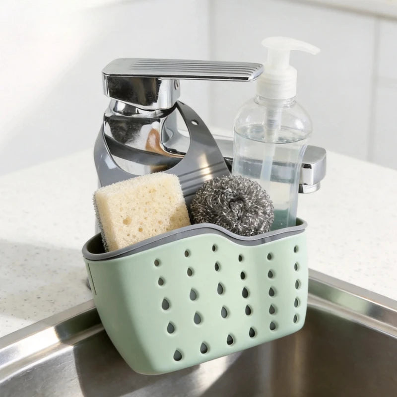 Adjustable Press Button Sink Draining Hanging Basket Kitchen Storage