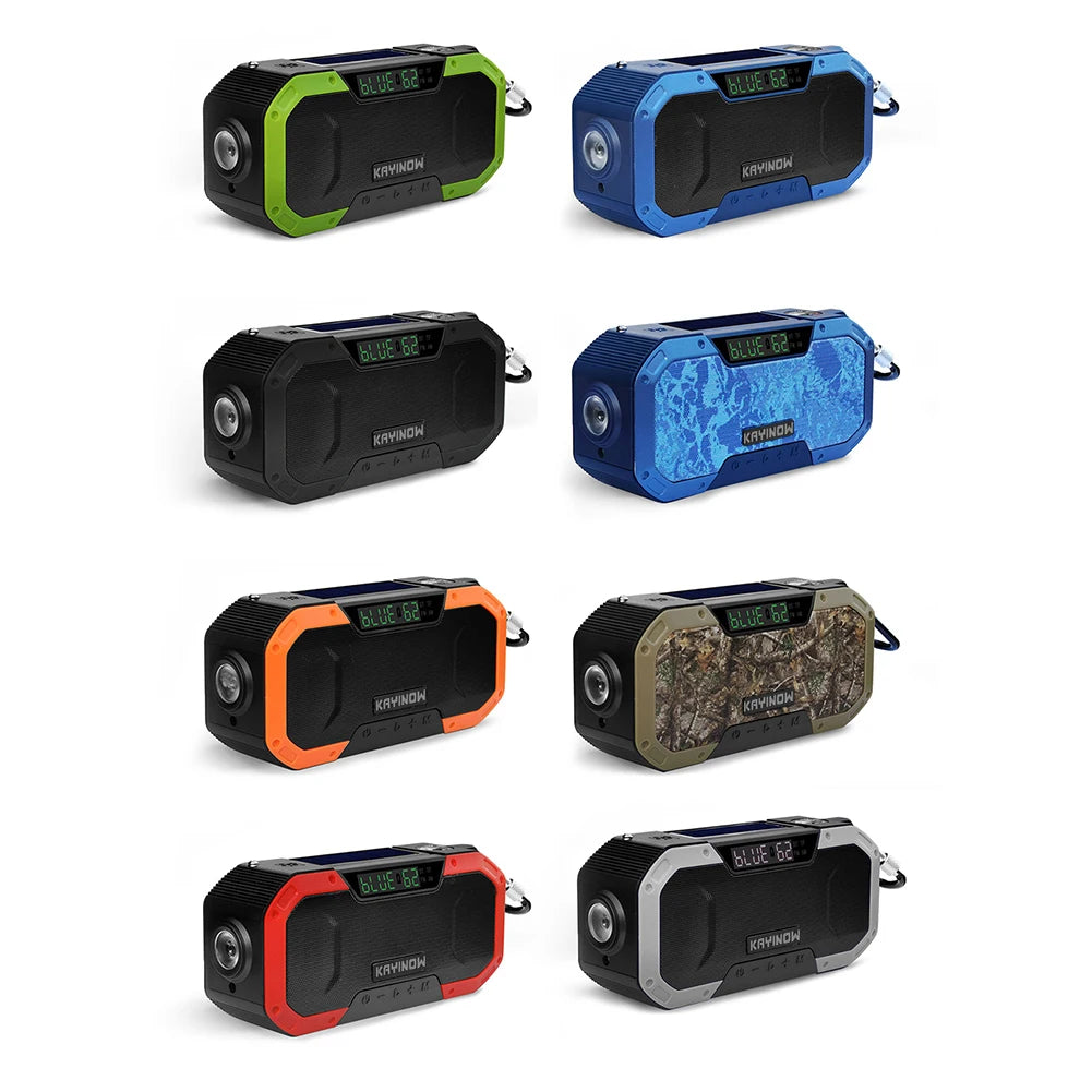 Solar Hand Crank Radio Emergency Weather 5000mAh Power Bank Charger Flash Light SOS Alarm Compass Radio Zpaxo