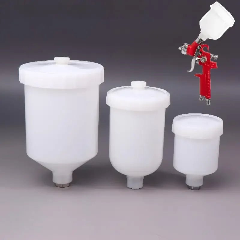 125/250/600ml Plastic Spray Paint Cup Sprayer Cup Air Gravity Feed Paint Spray Pot Thread Connector For Spray Gun Parts Zpaxo