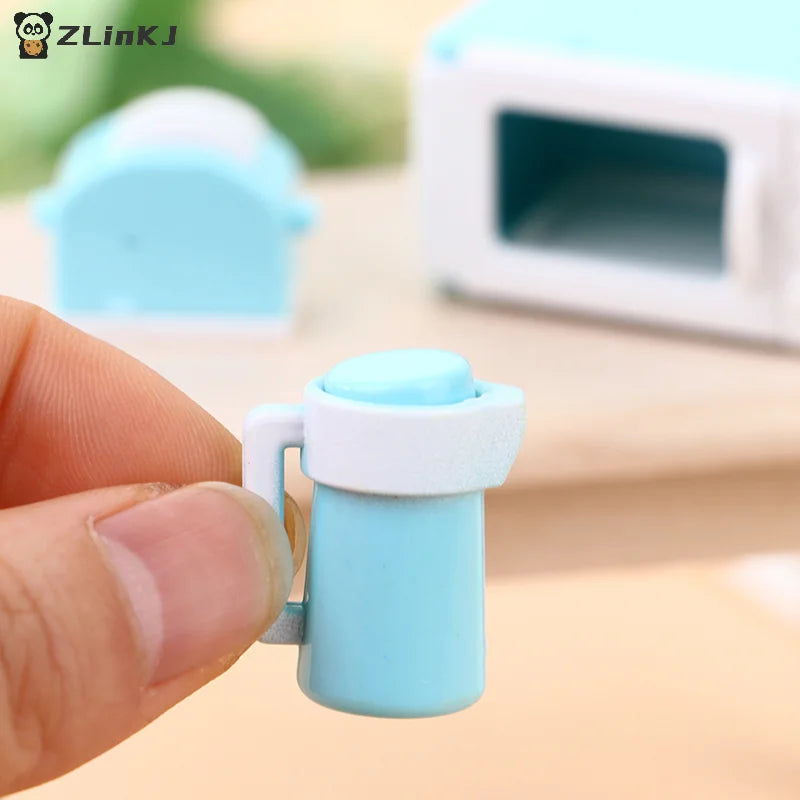 ▶1Set 1:12 Dollhouse Mini Microwave Bread Maker Kettle Kit Kitchen Cookware Toy Zpaxo