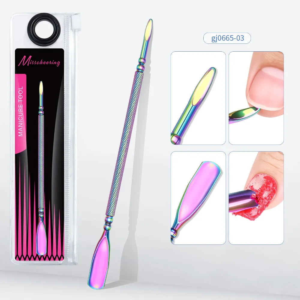 Double Head Nail Cuticle Pusher Hook Stainless Steel Gel Polish Zpaxo Style 03