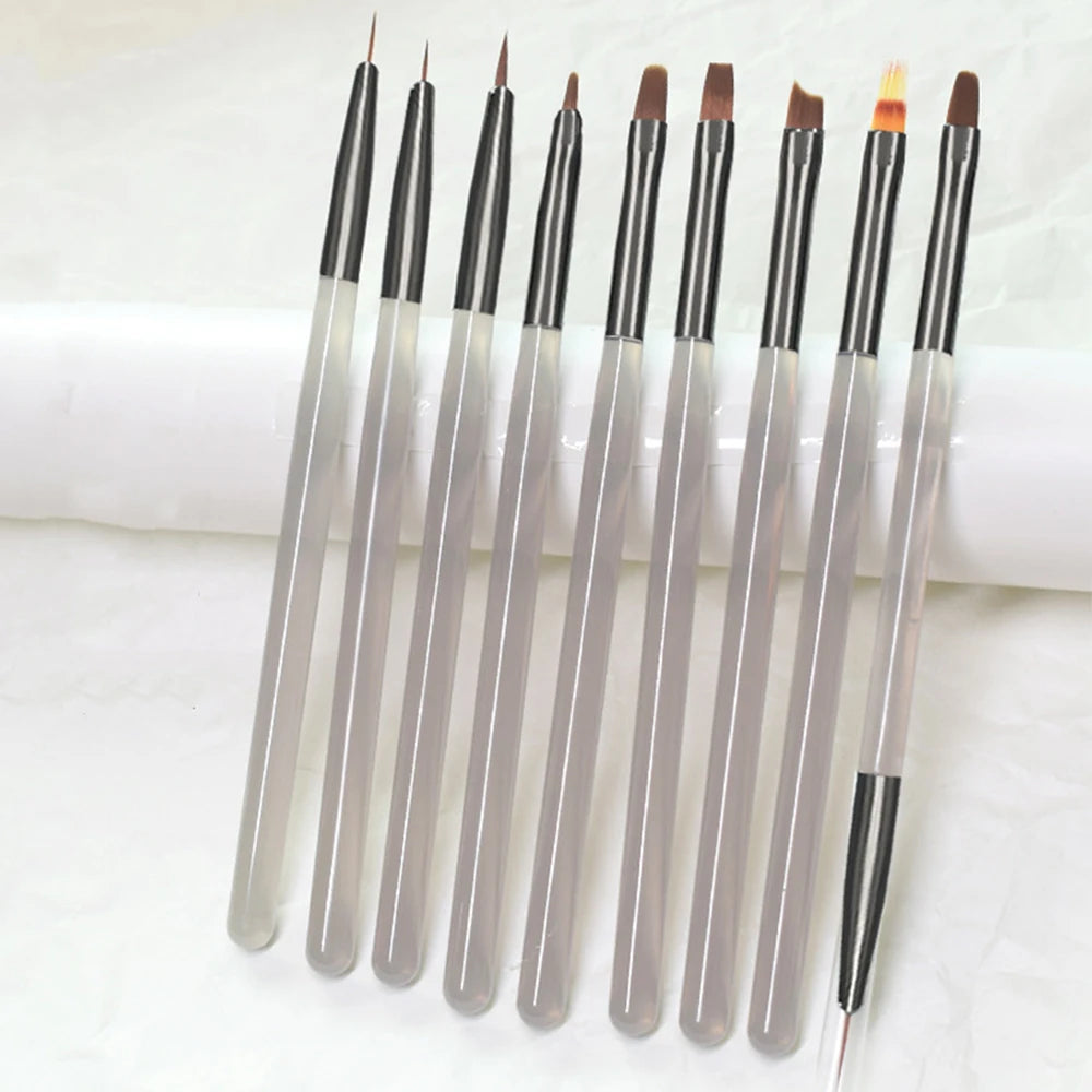 9-Piece Paint Brush Set – Nail Art, Watercolor & Oil Painting