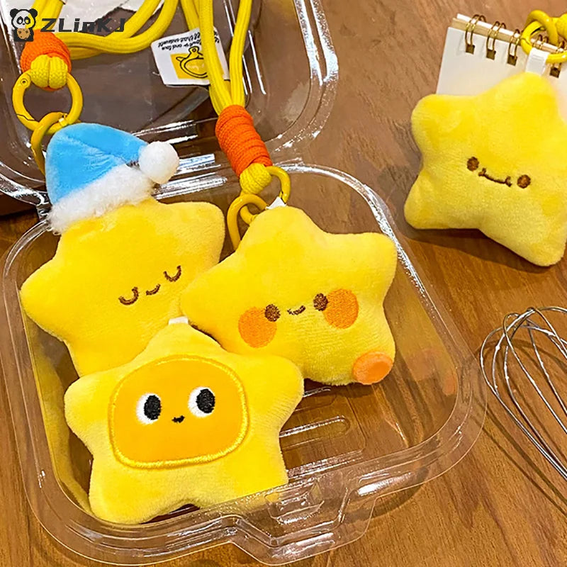 ▶1PCS Cute Star Doll Pendant Plush Doll Pendant Keychain Accessories Student Backpack Pendant Zpaxo