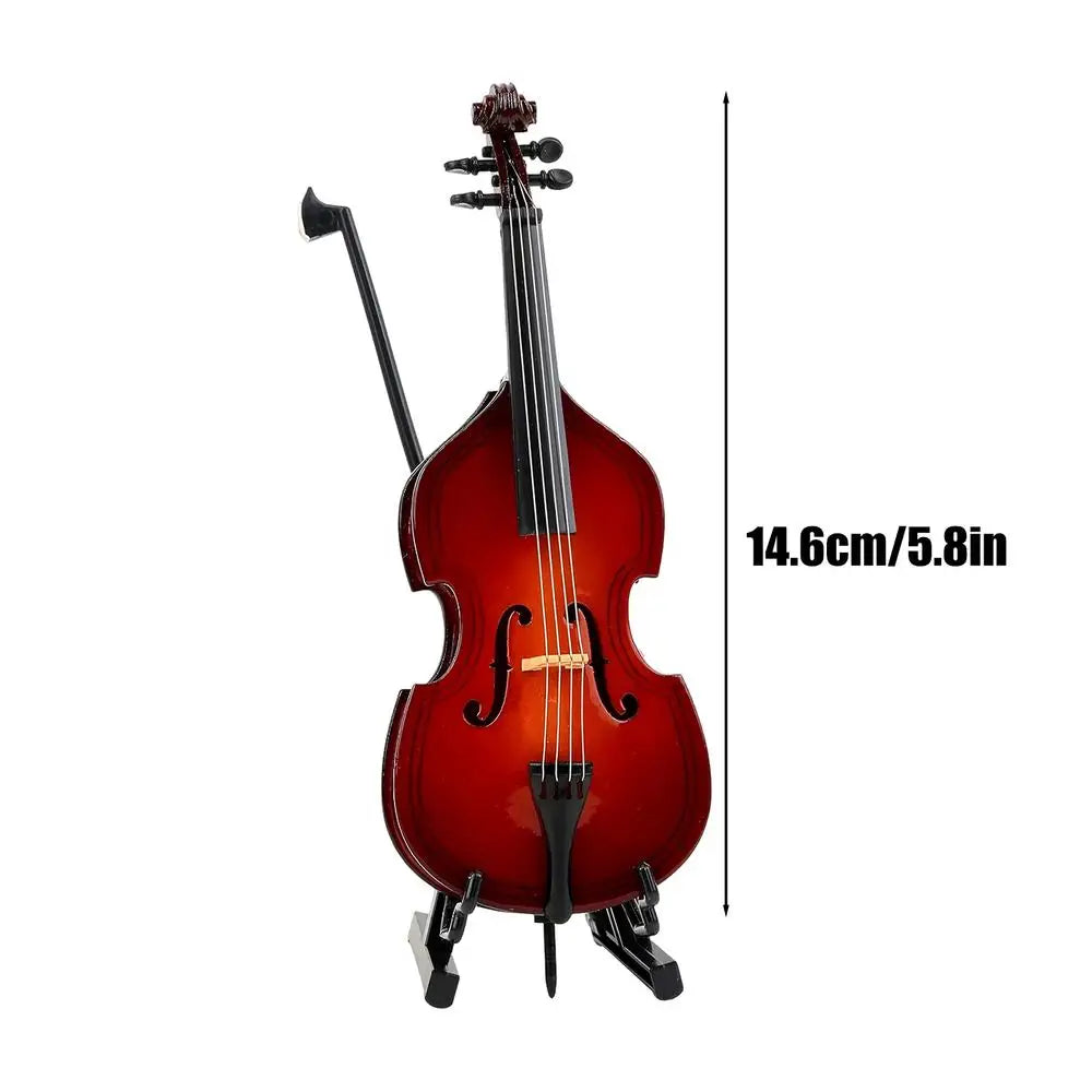 Miniature Cellos Model Wooden Musical Instrument Figurines Mini