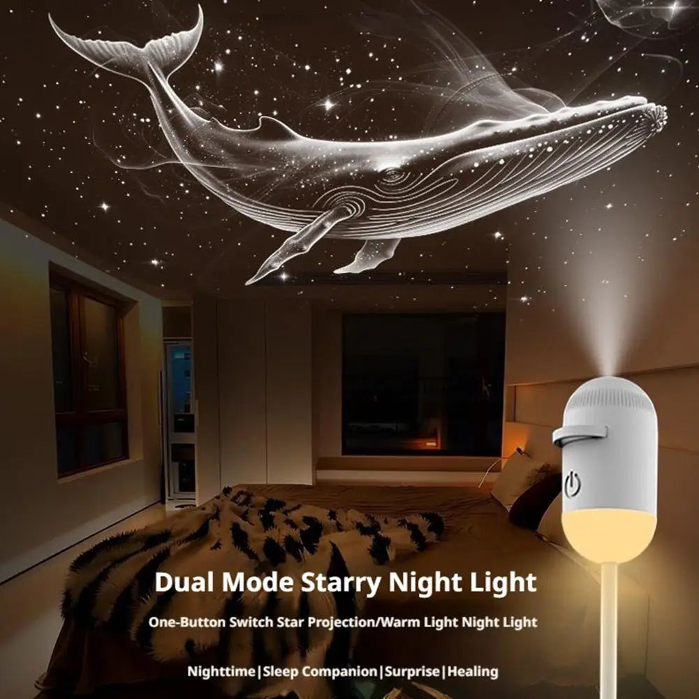 Mini 2 in 1 Galaxy Star Projector Night Light Starry Sky Ambient Lamp For Bedroom Decoration Sleep Kids Gift Zpaxo