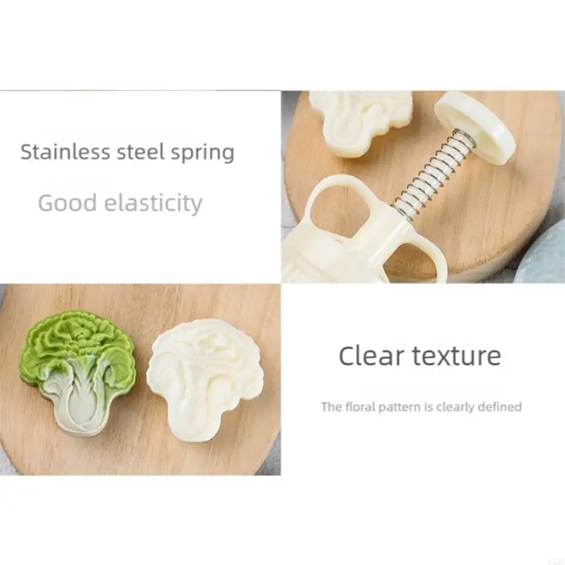 Mooncakes Molds Jades Cabbage Bean Pastes Cake Mould With 1 Stamps ABS Plastic Pastries Maker for Baking Enthusiasts Zpaxo