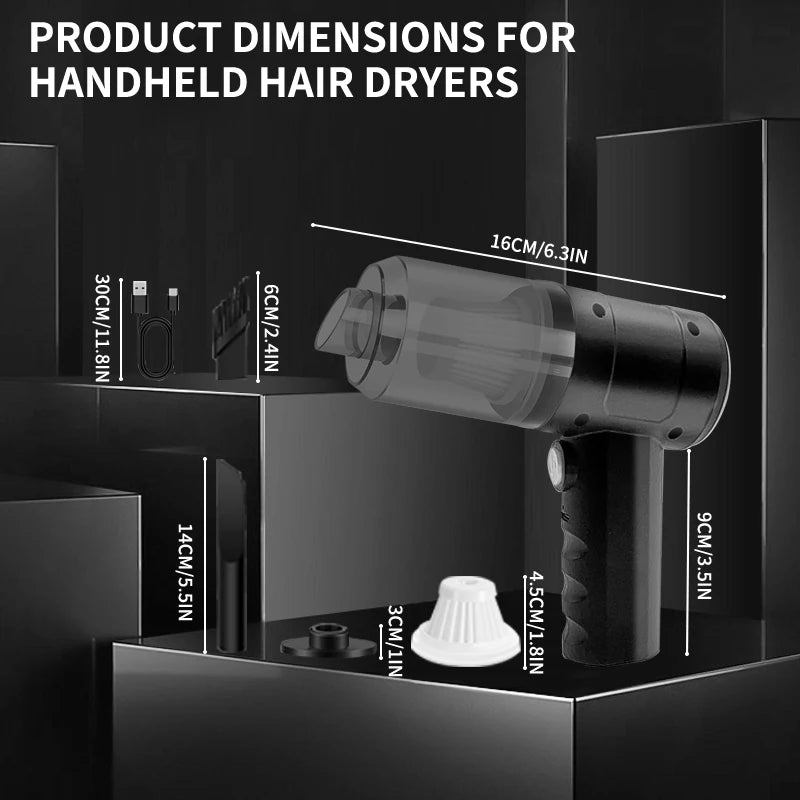 Handheld Car Vacuum Cleaner, 15000PA Portable Cordless, Dual use of blowing and suctionMulti-Nozzles, for Car, Home, Pet, Office Zpaxo