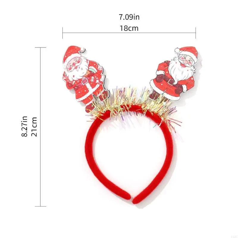 Christmas Party Headband Elastic Santa Snowman Deer Plastic Hair