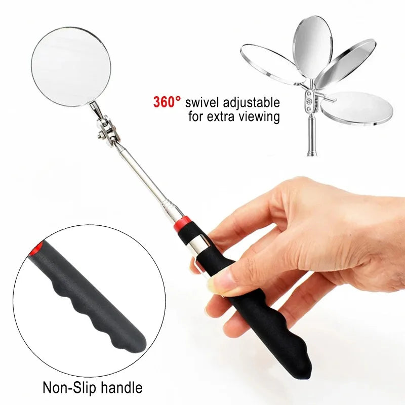 Telescoping Inspection Mirror & Magnetic Pick-Up Tool with LED