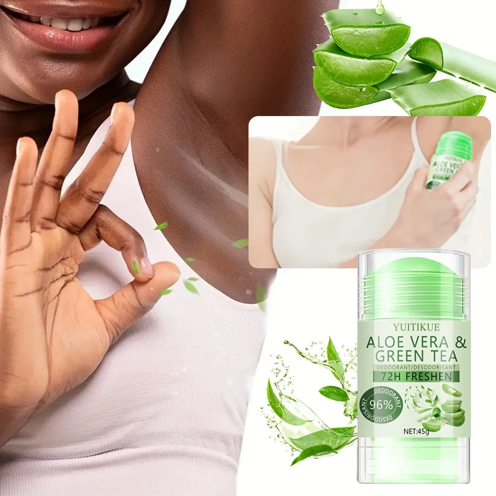 YUITIKUE Aloe & Green Tea Deodorant Stick – 72H Odor Control Deodorant Stick Zpaxo