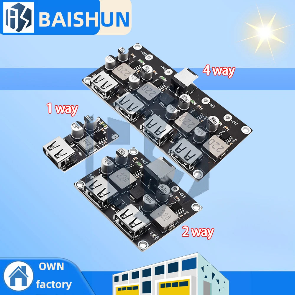 USB QC3.0 QC2.0 DC-DC Buck Converter Charging Step Down Module 6-32V 9V 12V 24V to Fast Quick Charger Circuit Board 3V 5V 12V Zpaxo