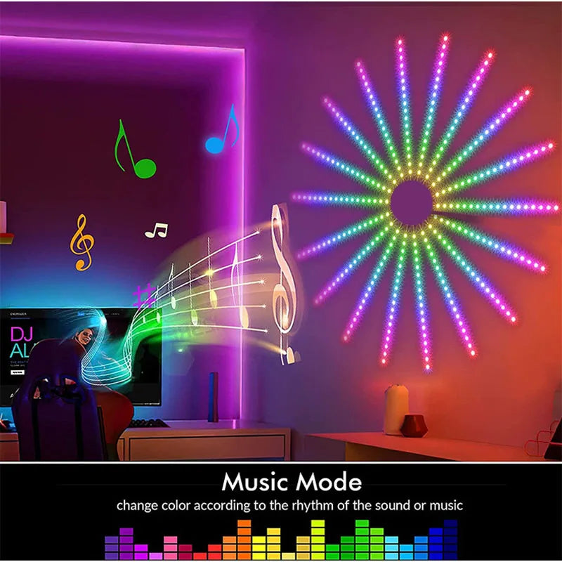 Bluetooth LED RGB Meteor Lights Remote Control Year Wedding Christmas Zpaxo