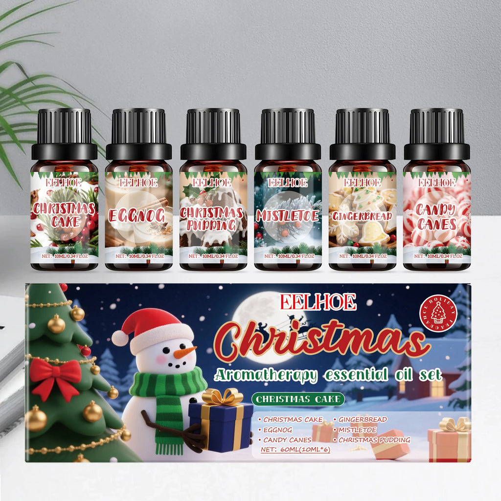 Christmas Essential Oil Set – 6 Festive Scents 6×10ml Gift Aromatherapy Essential Oil Zpaxo