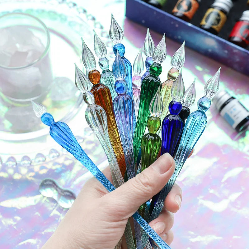 Starry Sky Glass Dip Pen Set – Gradient Crystal Gift Pen