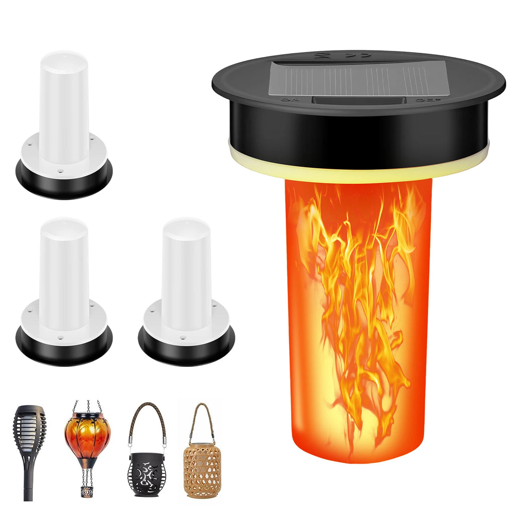 Solar Light Replacement Top Lantern Lid Parts Flickering Flame LED Waterproof IP44 For Hot Air Balloon Dusk To Dawn Opening Yard Zpaxo
