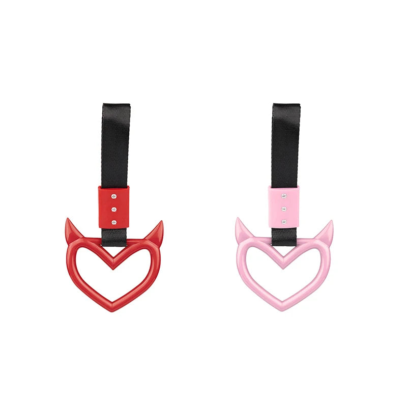CMColorful Car Tow Strap Ring Heart Train Bus Handle Hand Styling
