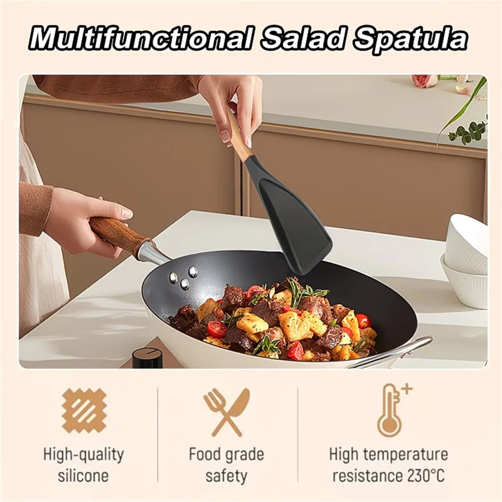 Multifunction Silicone Cooking Spoon Spatula Nonstick Cookware Heat Zpaxo