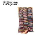 100pcs Seamless Elastic Headbands – Durable Ponytail Holders for Women & Teens, Assorted Colors Zpaxo 100pcs