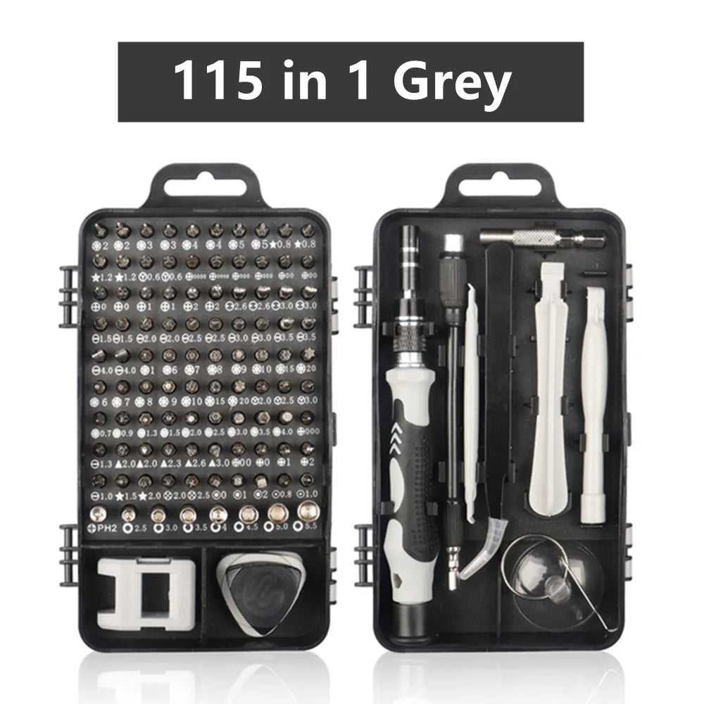 Precision Screwdriver Set,115/122/138 in 1 Computer Screwdriver Kit,Electronics Tool Kit for Tablet,iPhone, PS4 Repair Zpaxo A-115-gray4