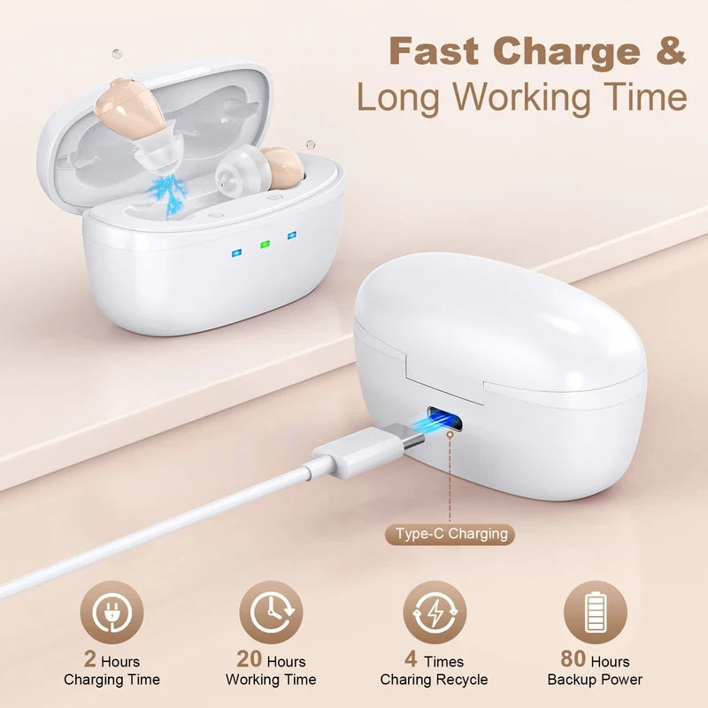 OTC Hearing Amplifiers Earbuds Intelligent Noise Reduction Sound
