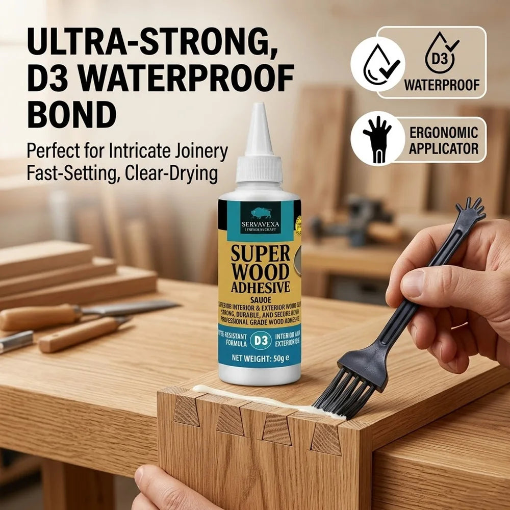 SERVAVEXA 50g D3 Wood Glue - Professional Strong Wood Adhesive for Interior/Exterior Woodworking, DIY Crafts, & Home Repairing Zpaxo Default Title