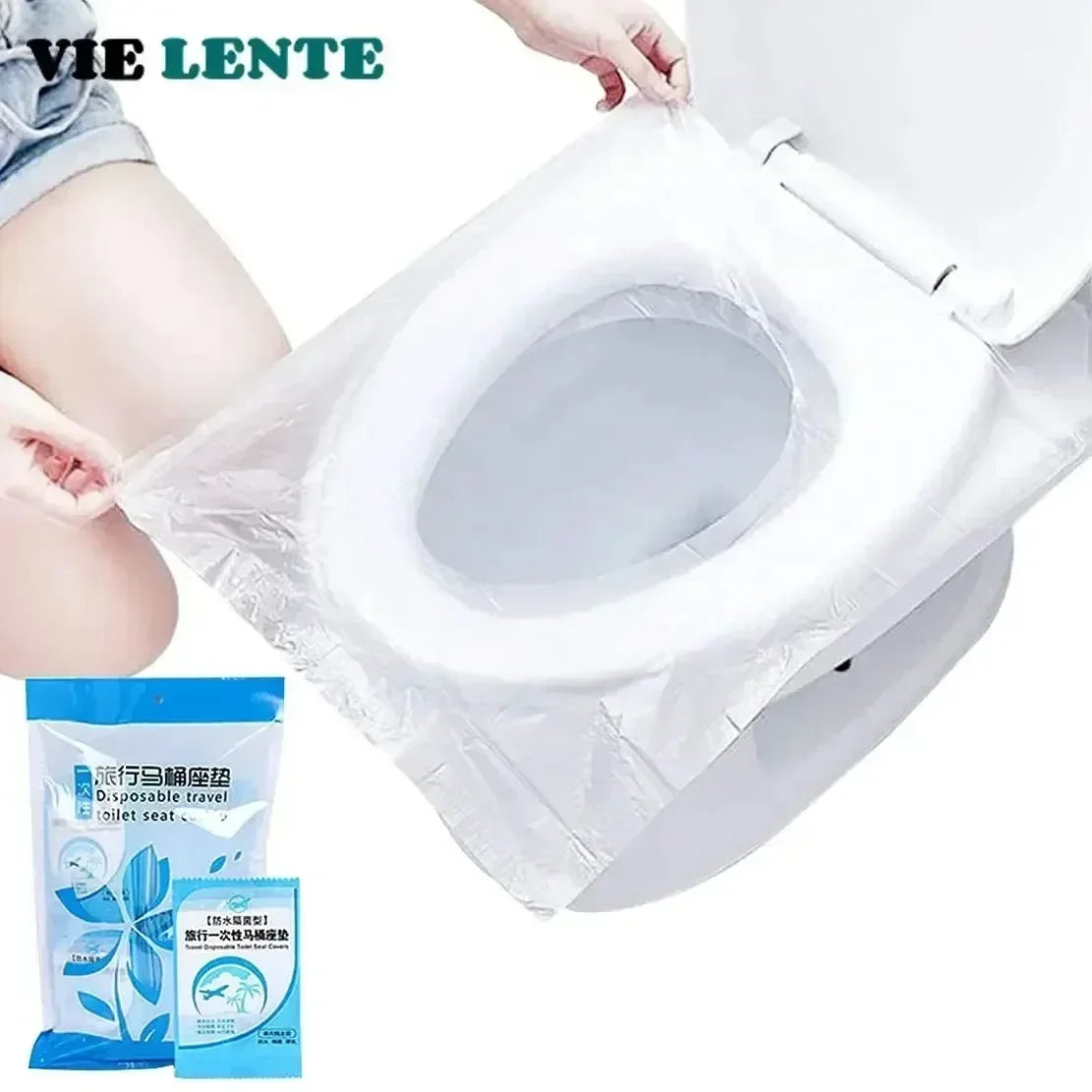10/50PCS Biodegradable Disposable Plastic Toilet Seat Cover Portable Safety Travel Bathroom Toilet Paper Pad Bathroom Accessory Zpaxo