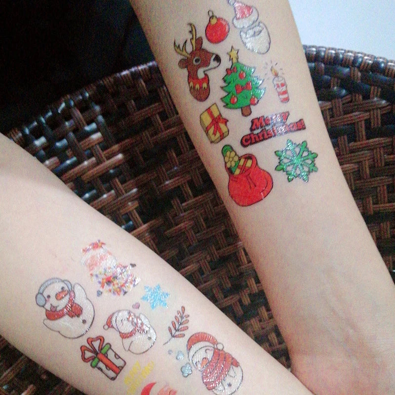 Christmas Gift Festival Tattoo Sticker Animals Tattoo for people on Face Body Arm Tattoos Party Makeup Decoration Zpaxo