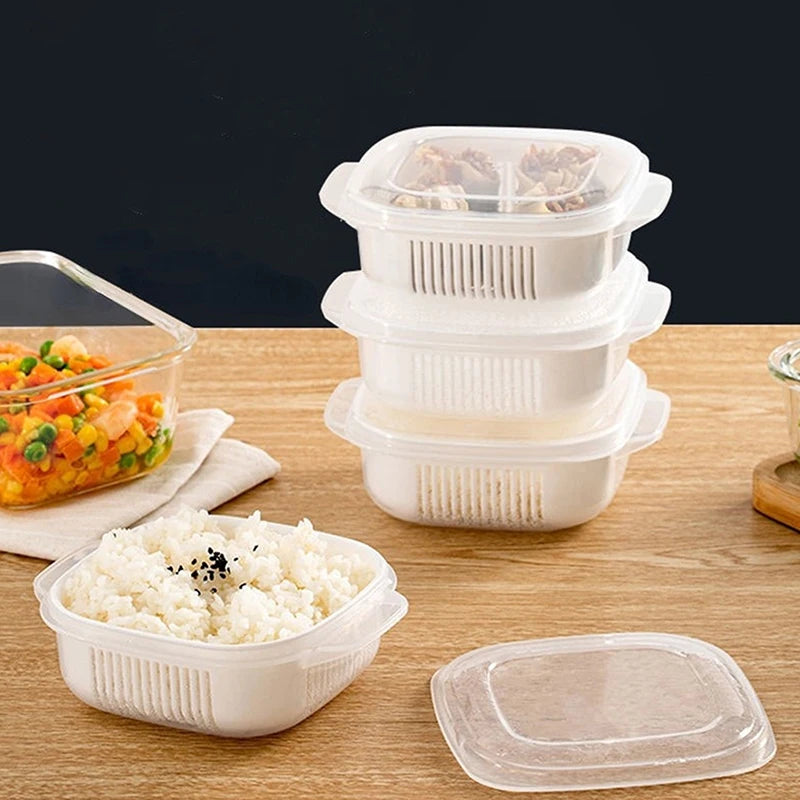Food Storage Box Rice Fruit Preservation Container Microwave Oven Zpaxo