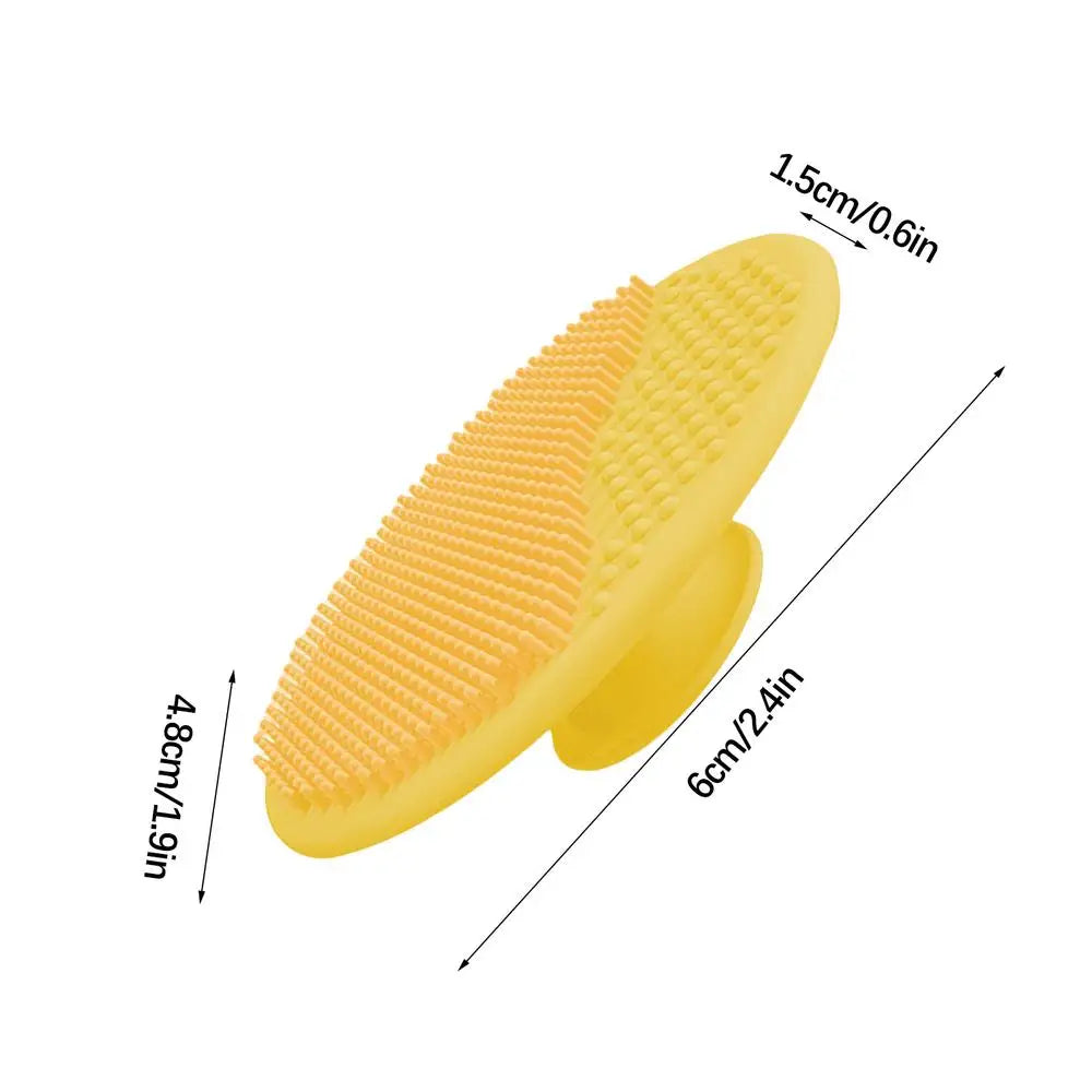 Baby Bath Brush Silicone Baby Hair Scrubber Scalp Massager and Brush Comb Bath Scrubber for Washing Hair and Dry Skin Relief Zpaxo Yellow China Mainland
