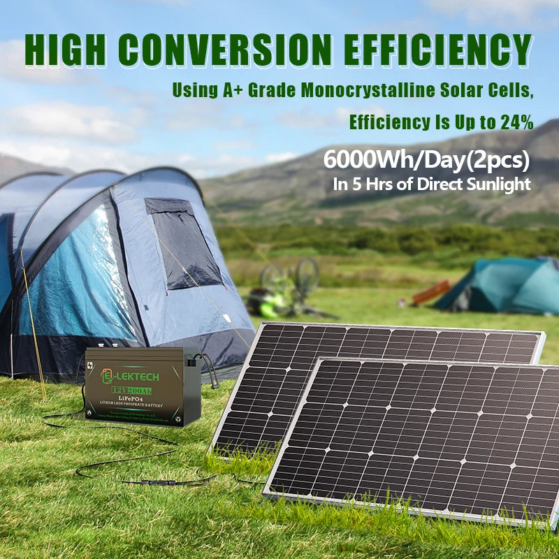 1500W Rigid Solar Panel 18V Tempered Glass Efficiency Monocrystalline Zpaxo