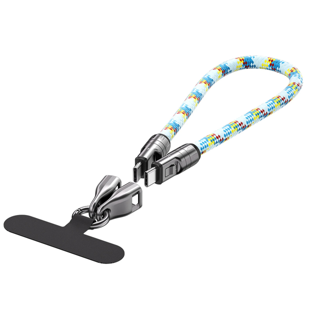 Type C Cable with Lanyard Phone Lanyard Charging Cable Type C to Type C 240W Smart Chip PD Charging Data Sync Zpaxo Blue