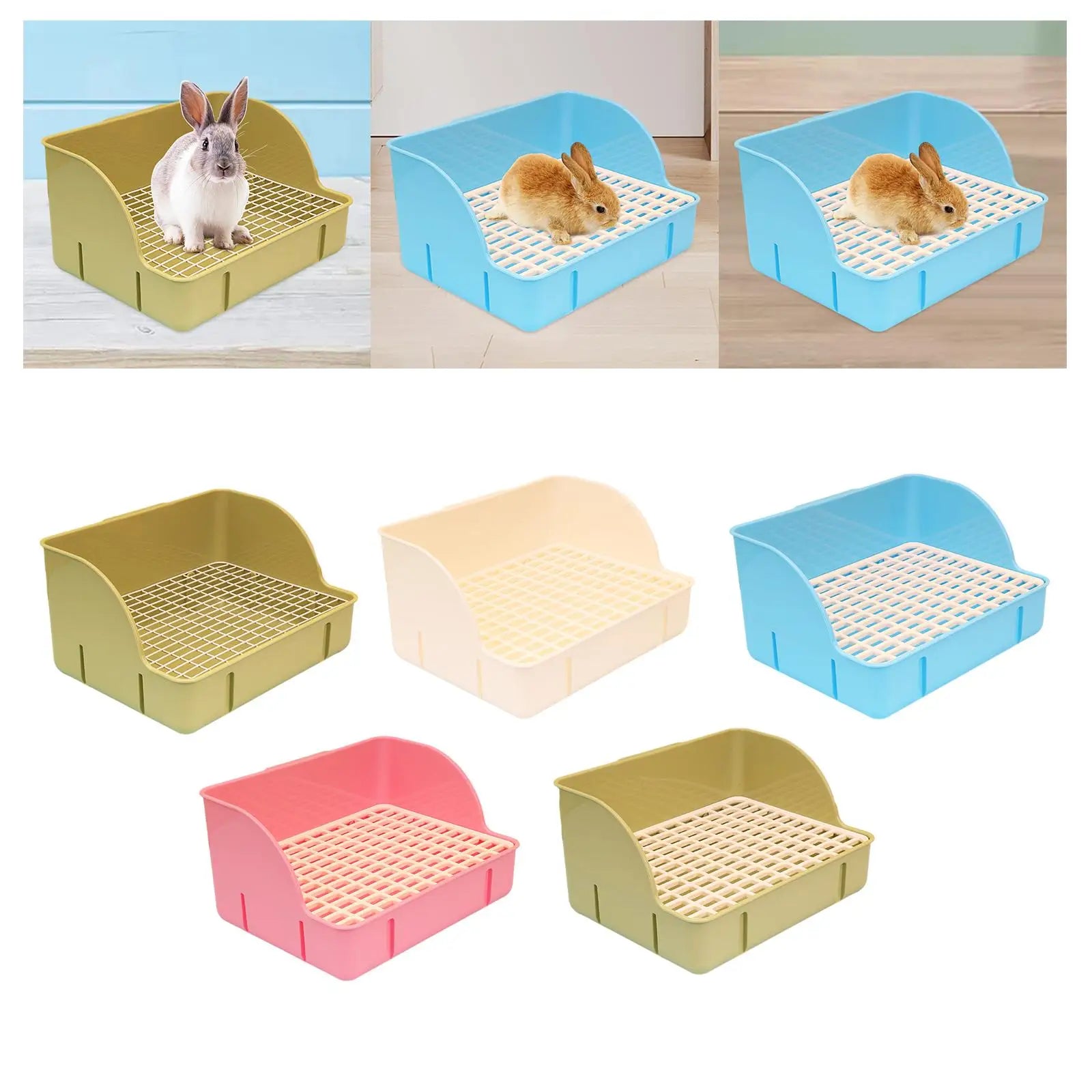 Rabbit Litter Box Durable Small Animals Litter Tray Corner Toilet Box for Ferrets Guinea Pigs Hamster Rats Cage Accessories Zpaxo
