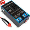 Power Portable Car Inverter DC 12V 24V AC 110V 220V 1500W Universal Zpaxo Black