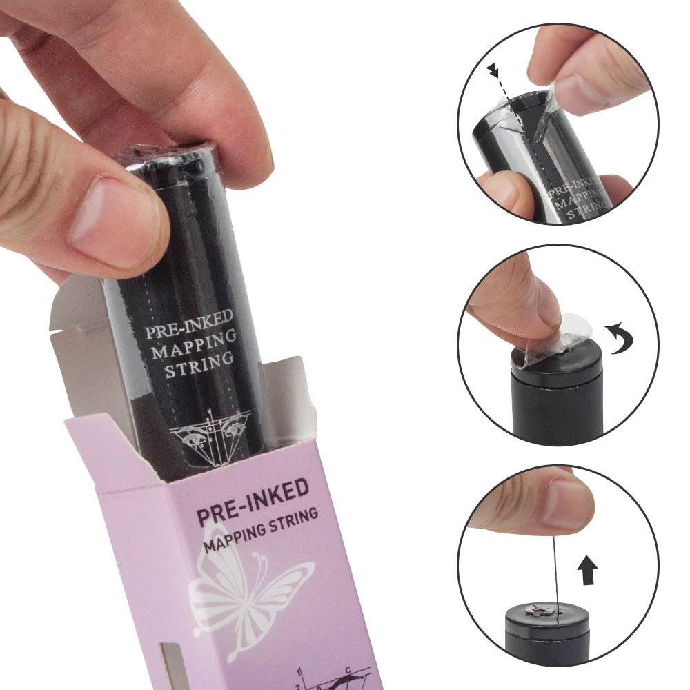 30M Premium Brow Mapping String Microblading Pre-inked Eyebrow Marker Zpaxo
