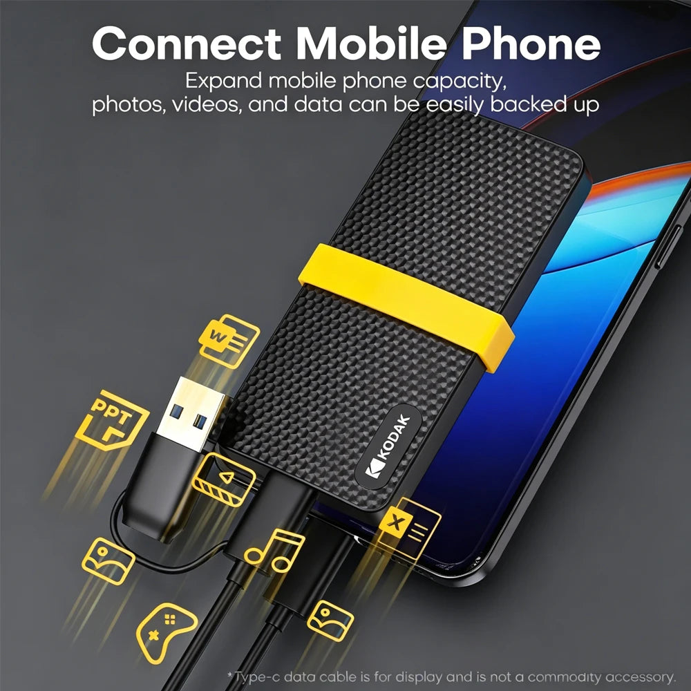 Kodak X200 1TB Portable SSD USB 3 1 Type-c External Solid State Drive Zpaxo