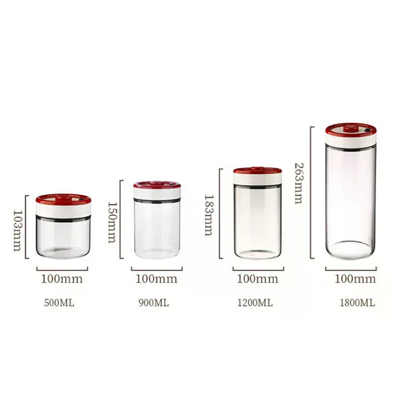 Coffee Beans Vacuum Sealed Tank Transparent Glass Food Storage Jars Zpaxo