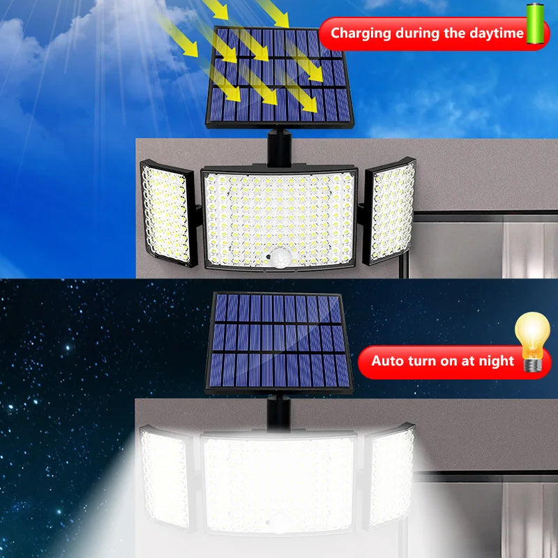 Solar Wall LED Lamps Home Bright Garden Light Outdoor Lighting Zpaxo