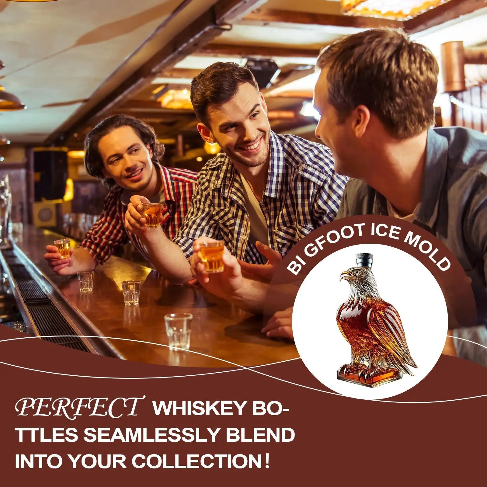 Whiskey Decanter Eagle Glass Collectible Novelty Container Beer