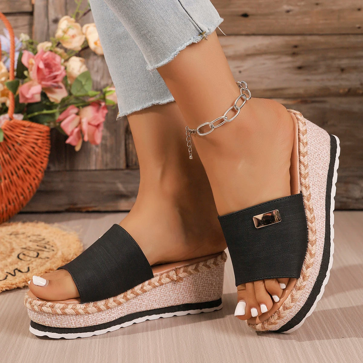 2026 Women Sandals Summer Wedges Slippers Platform Heels Shoes Ladies Zpaxo