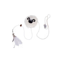 Interactive Cat Feather Wand Toy – Lamb Plush Teaser Stick
