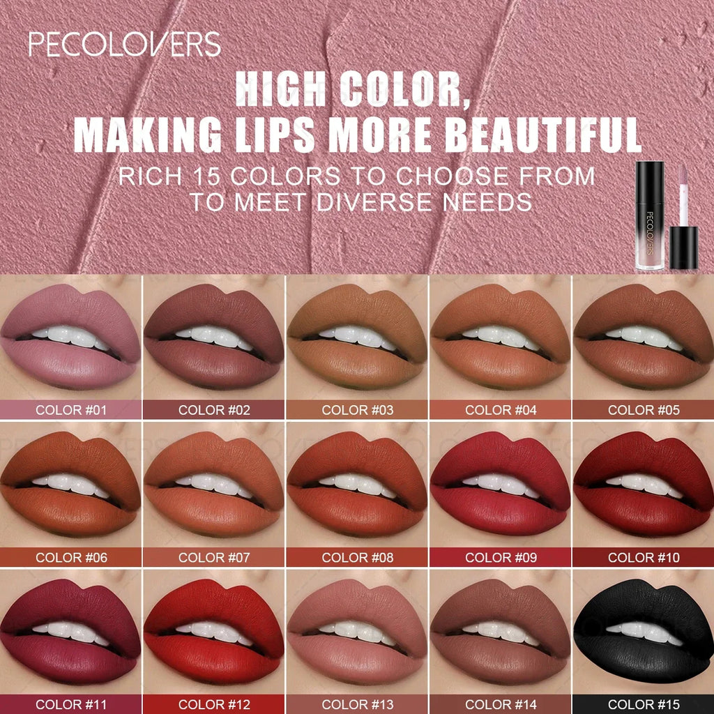 1PC Non-Stick Long Lasting Lip Glaze & Lip Mud , Highly Saturated Matte Liquid Lipsticks ,Makeup Lip Gloss,Valentine's Day Gift Zpaxo
