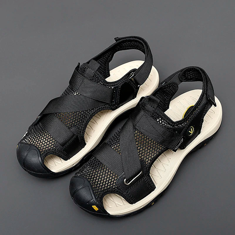 Summer Men Sandals Leather Mens Casual Shoes Outdoor Beach Roman Zpaxo 8328 46