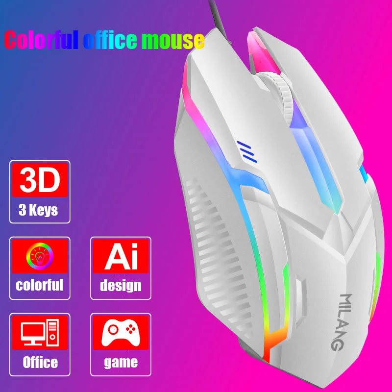 Gaming Mouse Wired M3 Colorful Glowing Electric Office Game USB Mice Zpaxo