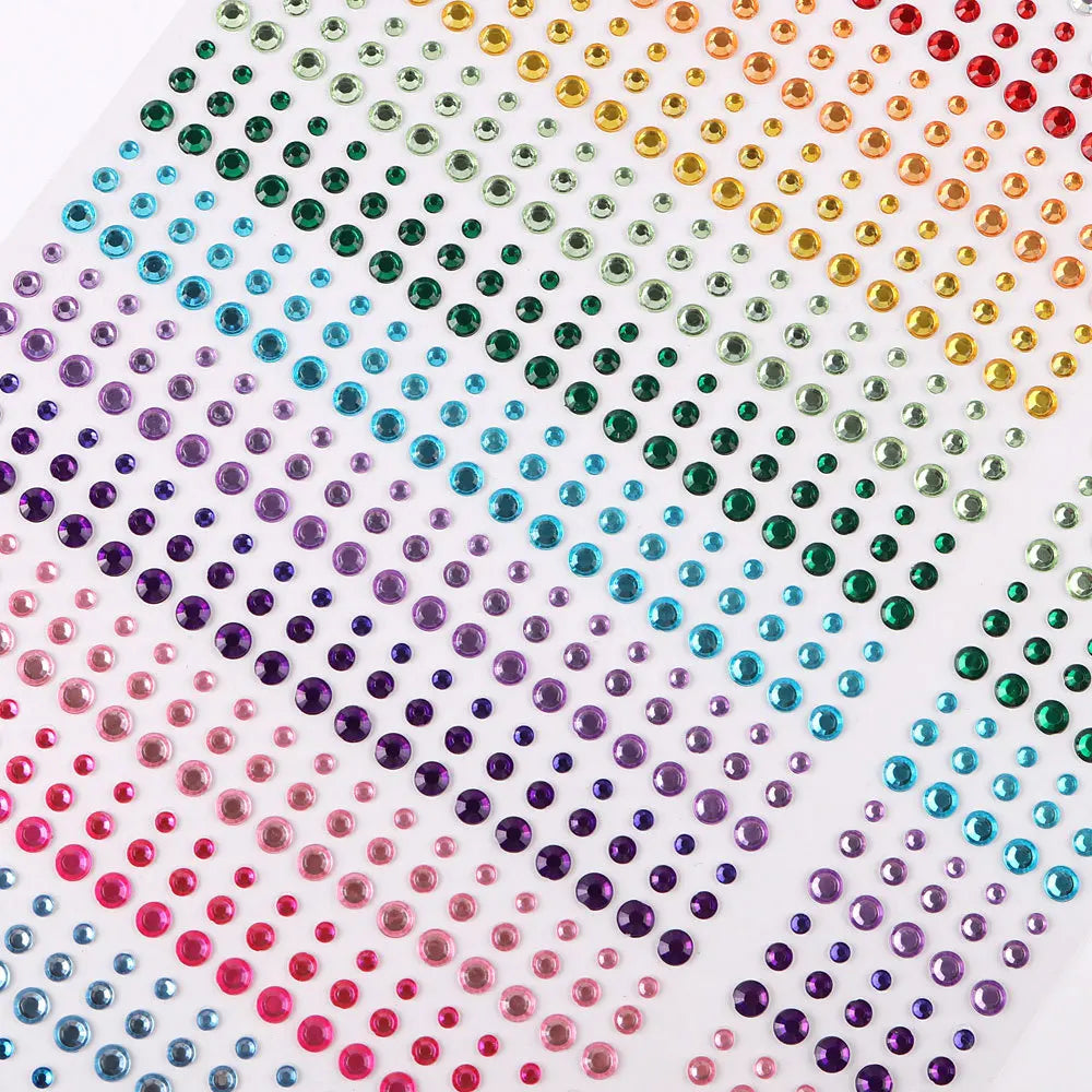 Mixed Size Eyeshadow Face Diamonds for Music Festival Halloween Party Jewelry Stickers Self Adhesive Fake Tattoo Nail Rhinestone Zpaxo
