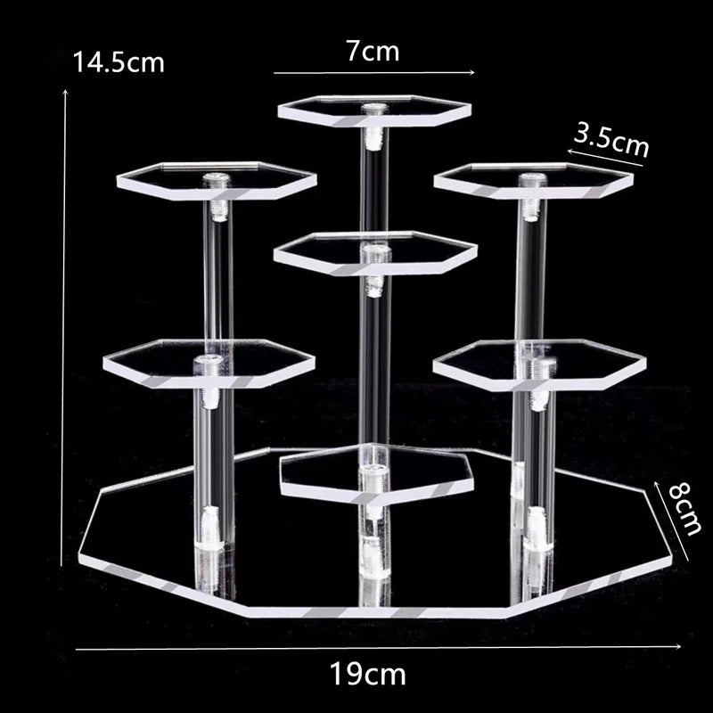Acrylic Display Rack Hexagonal Cosmetic Jewellery Storage Collectible