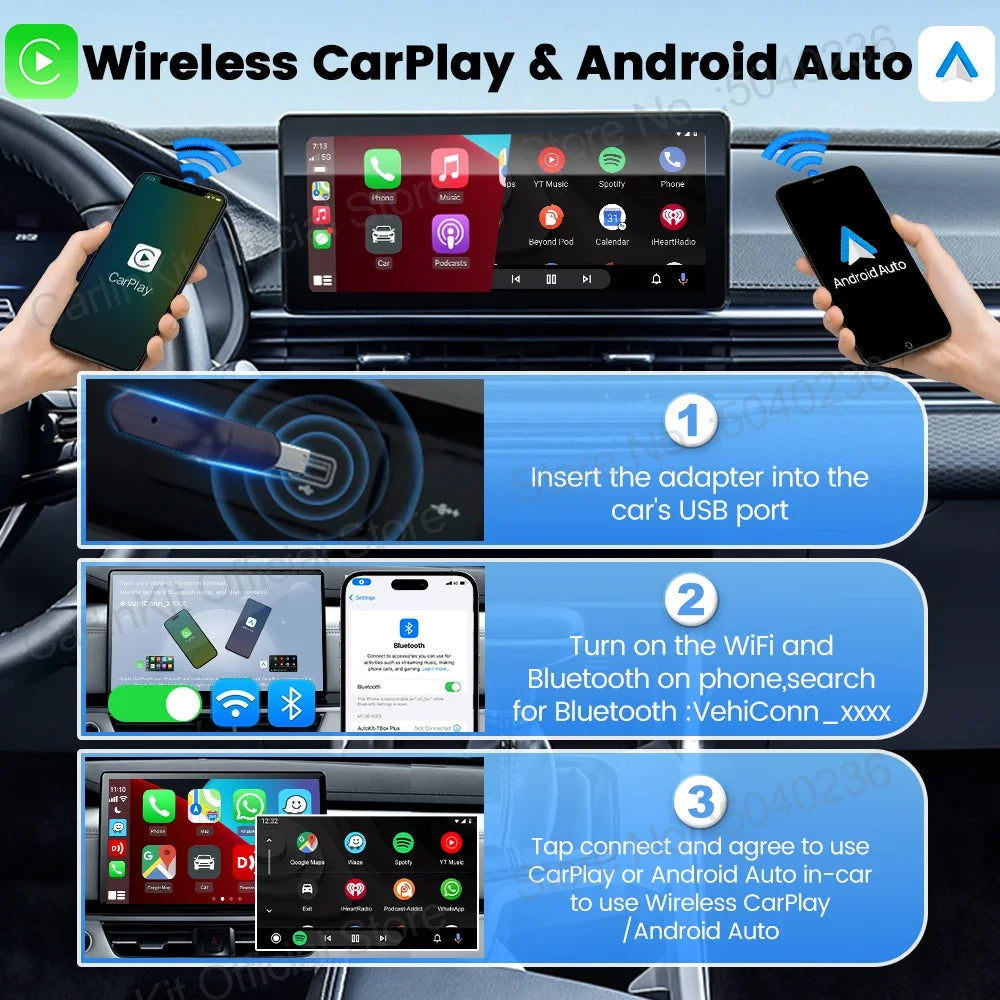 MINI 5 Ultra Carlinkit Wireless Carplay Adapter Smart Box Car Plug Zpaxo