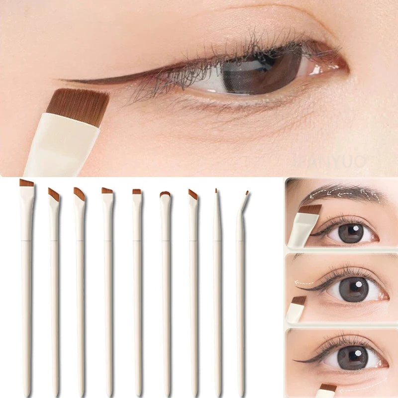 1-9pcs Makeup Brushes Set Upgrade Blade Eyeliner Brush Fine Oblique Head Eyebrow Brush Under The Eyes Place Precise Detail Brush Zpaxo