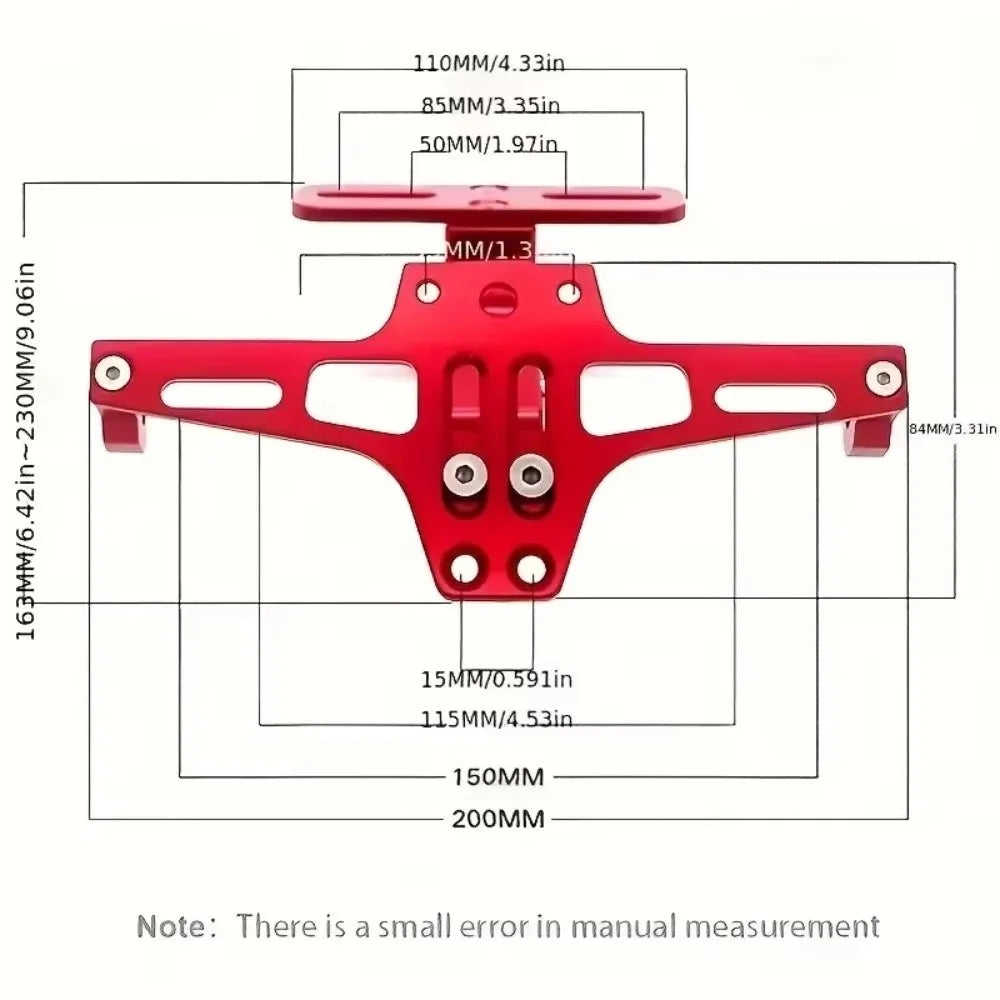 Aluminum Alloy Motorcycle Rear License Plate Mount Adjustable Zpaxo
