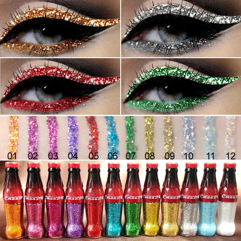 Waterproof Glitter Eyeliner and Eyeshadow Stick Set - Vibrant, Long-Lasting Colors for Flawless Eye Makeup, Ideal for Parties an Zpaxo